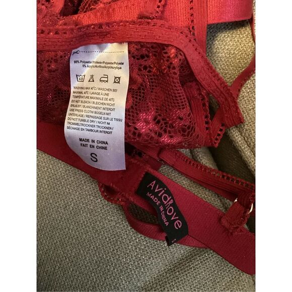 Avid Love Intimates Ruby Red Bra & Panties Size: S - Picture 3 of 3